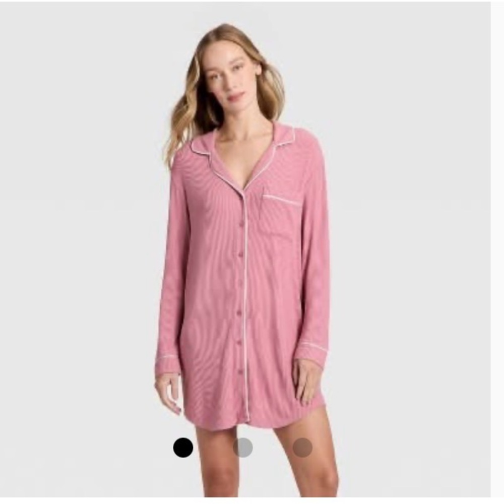 NWT! Women's Ribbed Nightshirt Auden pink, Size XS